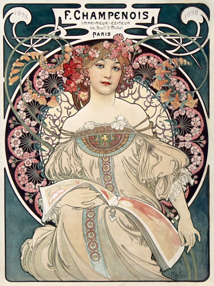 Vintage Alphonse Mucha Art Nouveau Poster Print Wall Art Decor