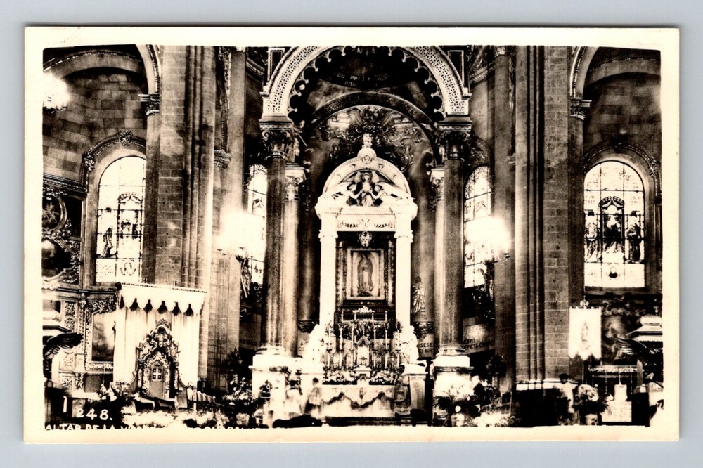 Mexico- Magnificent Interior Of Cathedral Postal Old Card View Vintage Postcard