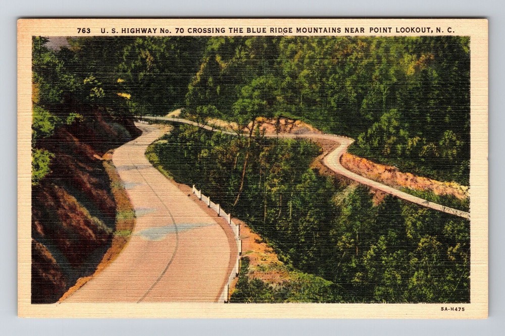 U.S Hwy No. 70 NC-North Carolina, Blue Ridge Mts, Scenic, Vintage Postcard