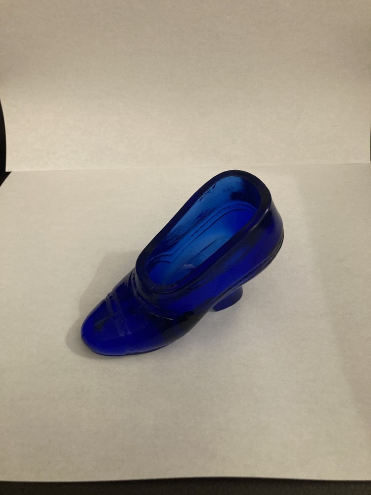 Vintage Glass Cobalt Blue Shoe / Slipper