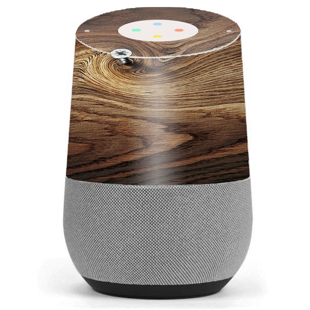 Skin Decal for Google Home / Dark Wood Knot Screw in Walnut