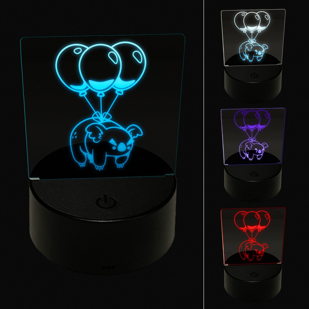 Angry Koala Drop Bear Balloon 3D LED Night Light Lamp Illusion