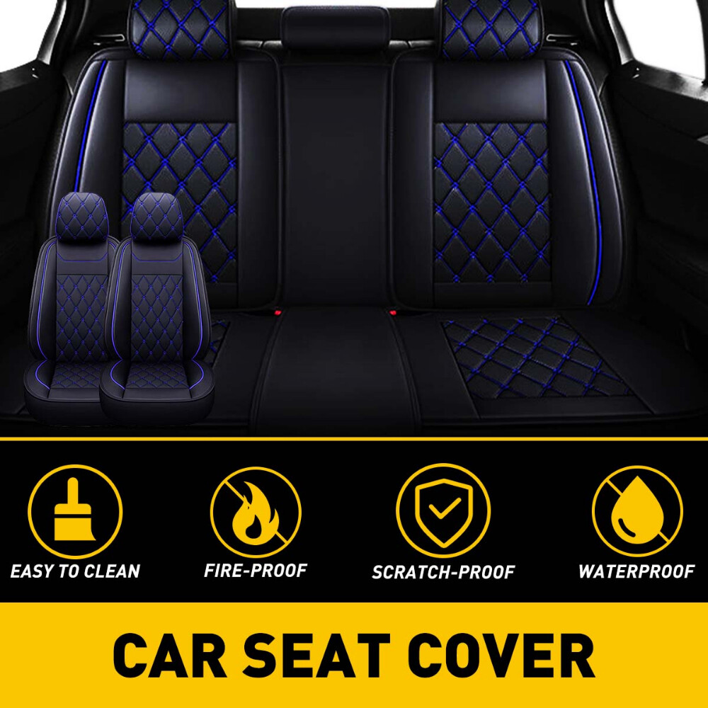 Set Full Leather Car Seat Cover For Chevy Silverado Sierra GMC 1500 2007-2022 US