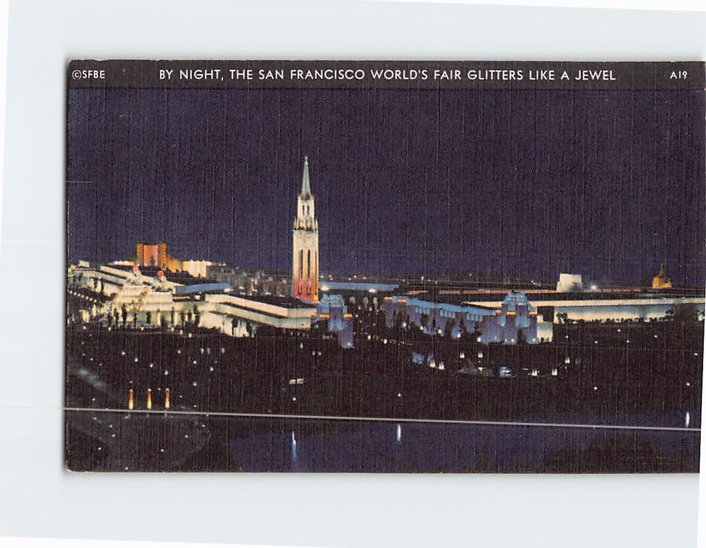 Postcard San Francisco at Night California USA