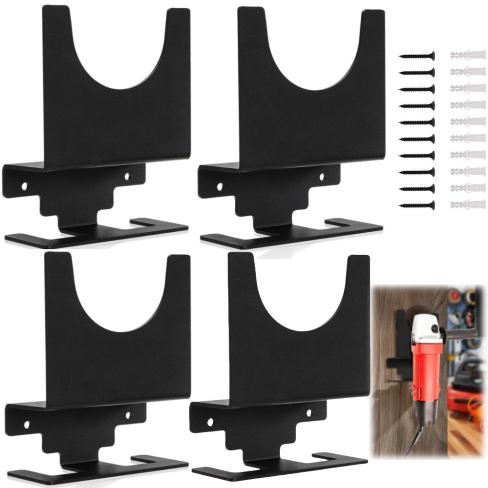 4 Pack Angle Grinder Holder, Wall Mount Bracket for 5 inch Grinder, Polisher ...