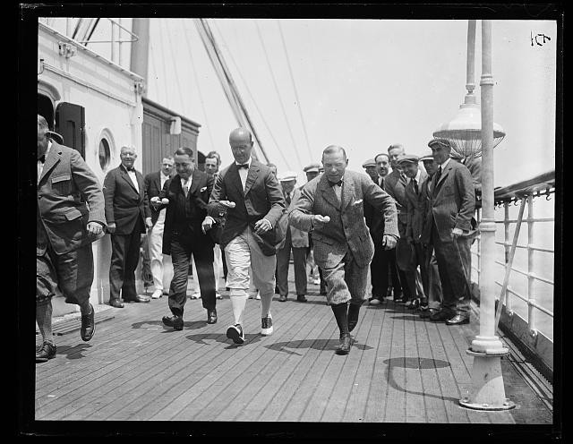 Photo:SS Leviathan 1923 Men on Ship Deck Sailors Walking