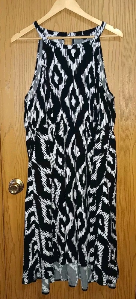Torrid Sleeveless Fit And Flare Dress Womens Size 3 Black And White Diamond...