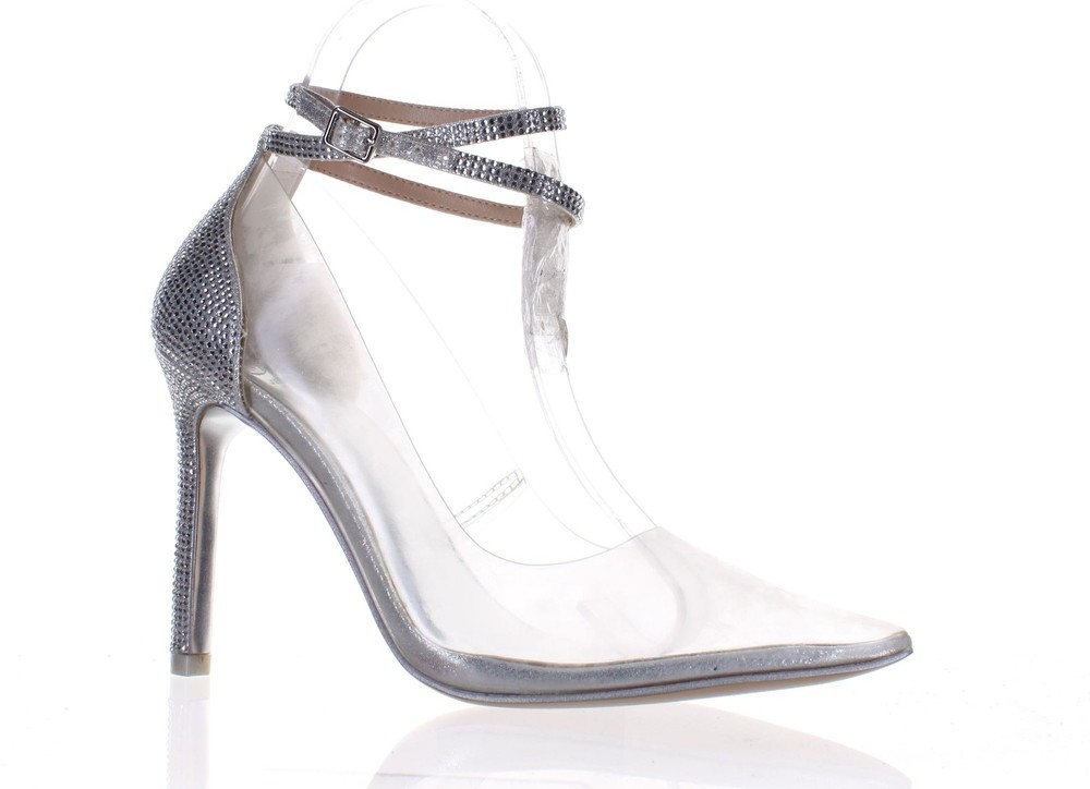 JLO Jennifer Lopez Morley2 Clear Ankle Strap Heels Size 6.5 Women