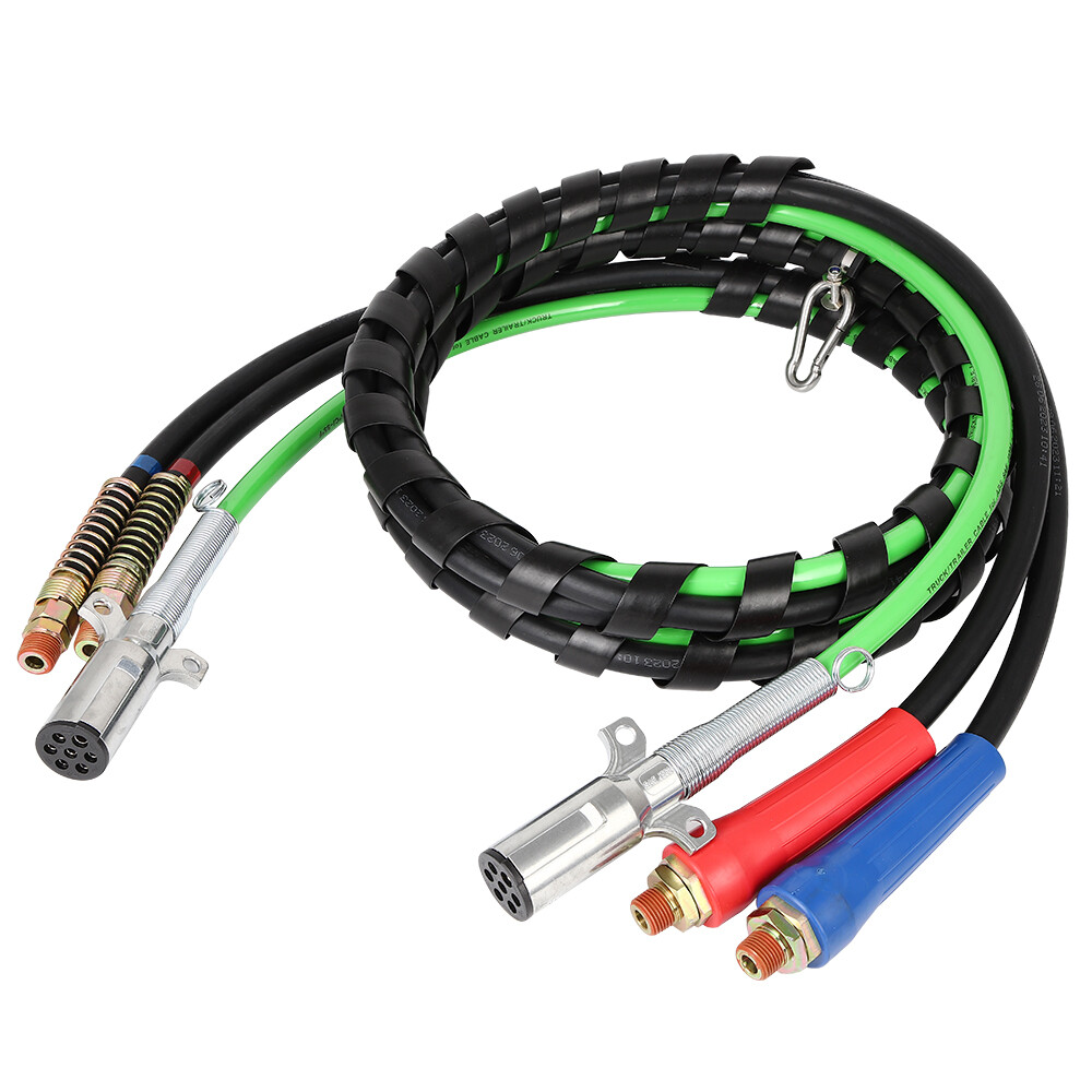 3-in-1 ABS & Air Line Hose Wrap 7 Way Electrical Cable Wrap Semi Trailer 15ft-image