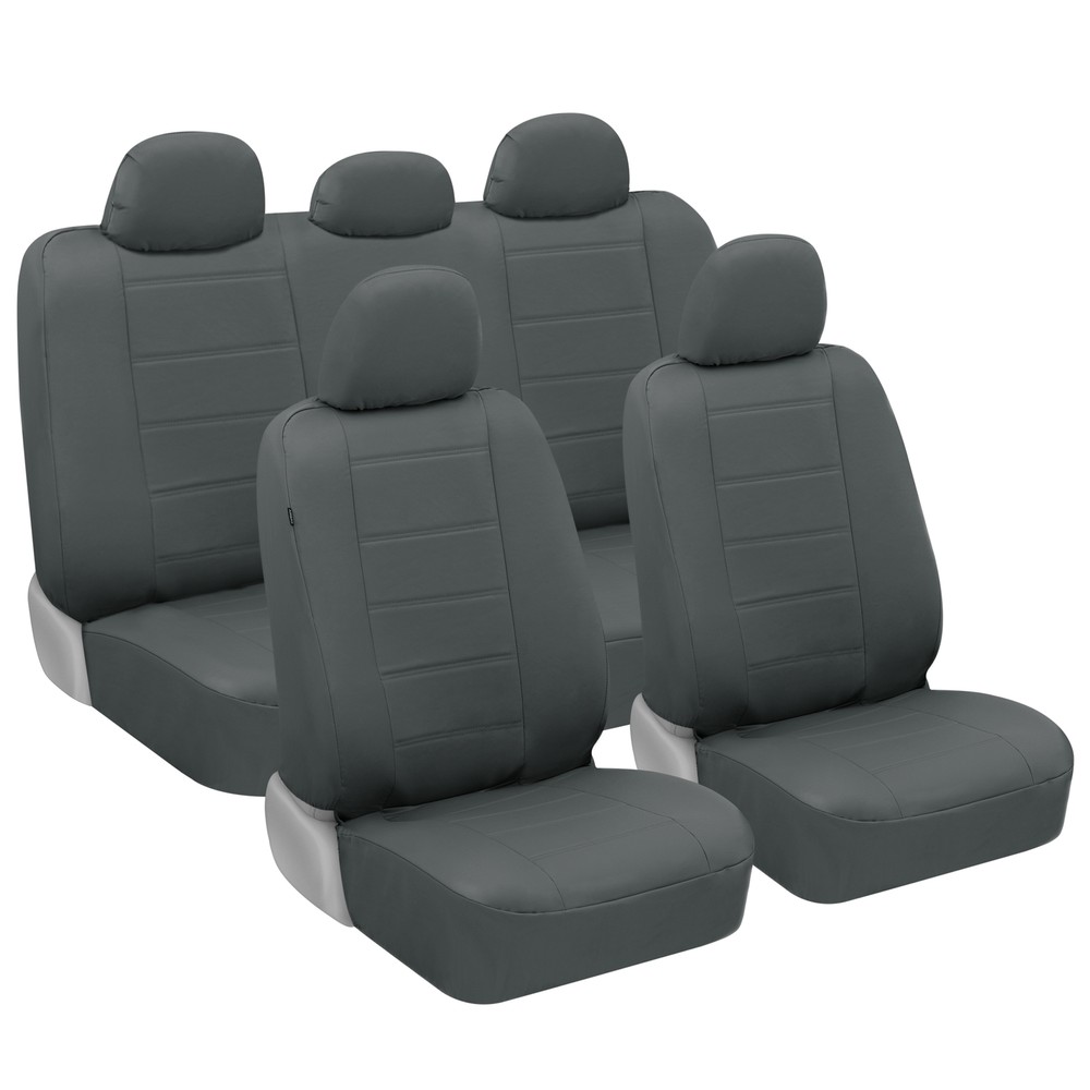 Premium Faux Leather Car Seat & Steering Wheel Cover Set