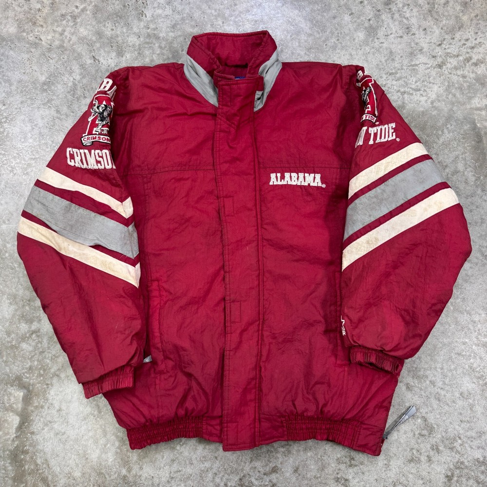 Starter Alabama Crimson Tide jacket mens Medium Puffer vintage full zip distress