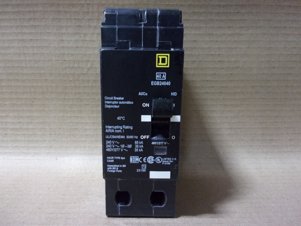 New Square D Egb24040 40 Amp 2 Pole Black Label