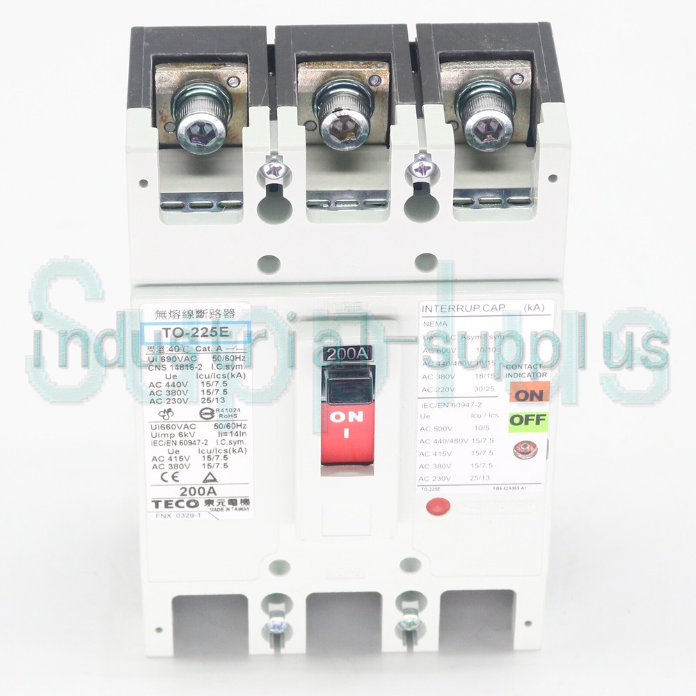 NEW 1PC For TECO TO-225E 3P 200A Circuit breaker In Box Free Shipping DHL/FedEx
