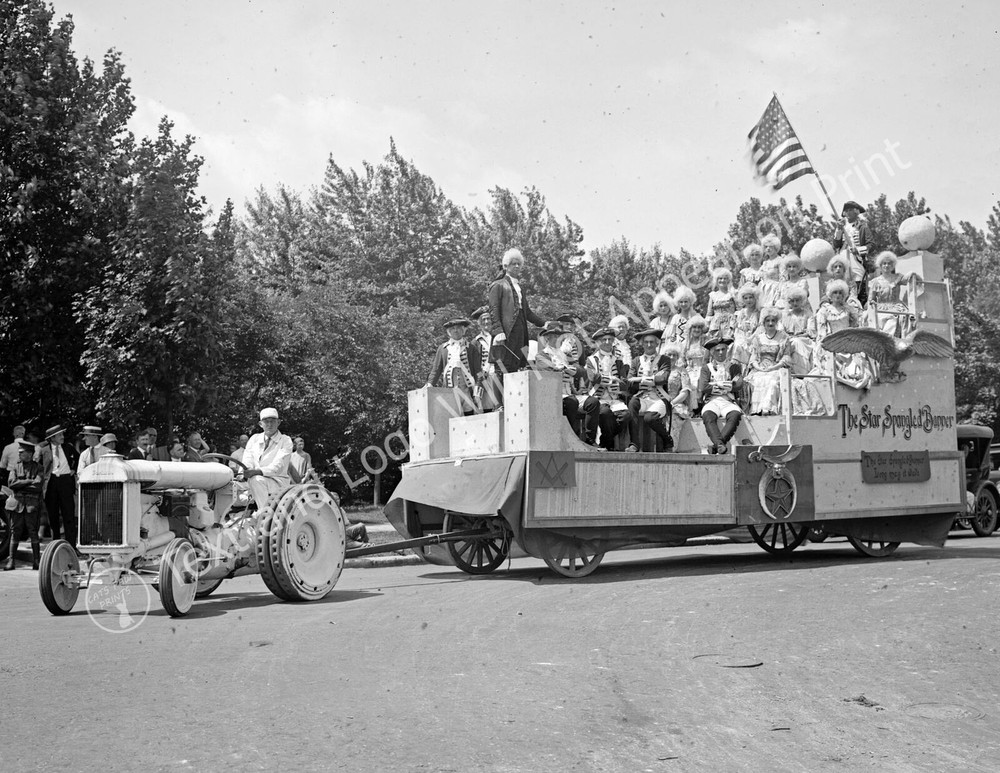 1910's Star Spangled Banner Parade Float Vintage Old Photo 8.5