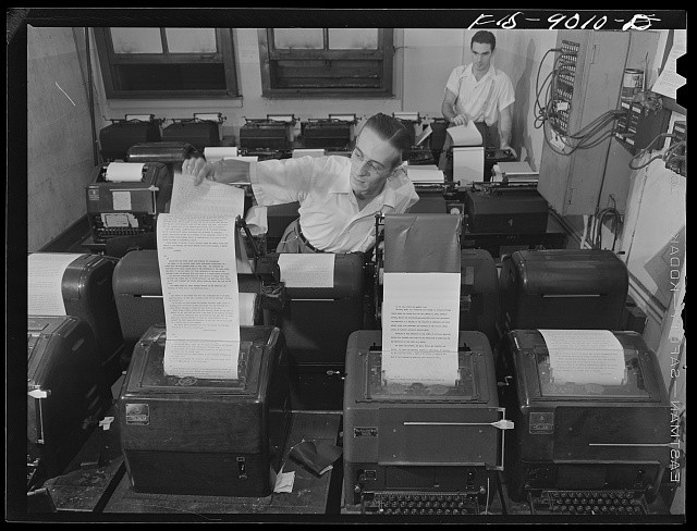 New York New York 1942 Newspaper Wire Room Copy Boy Associated Press Wire