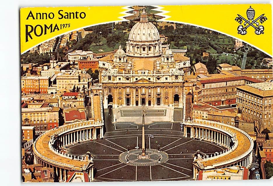 Postcard St. Peters Square Anno Santa Rome Italy