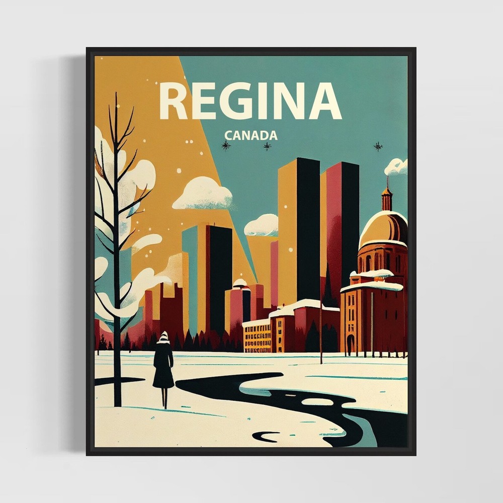 Regina Canada Retro Art Print Regina Wall Art Illustration Regina Vintage