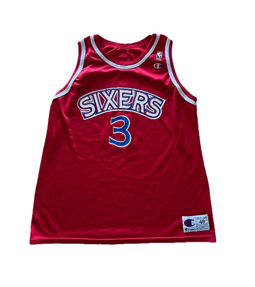 Vintage 1996-97 Champion Philadelphia 76ers Allen Iverson Jersey 90s Men’s 48