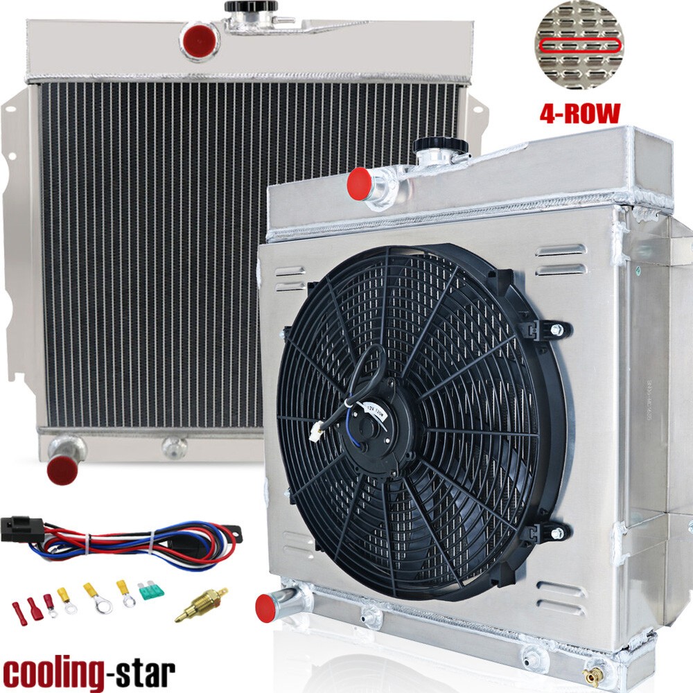 FIT 1963-1969 DODGE CORONET/CHARGER PLYMOUTH 4-ROW RADIATOR+SHROUD FAN+RELAY