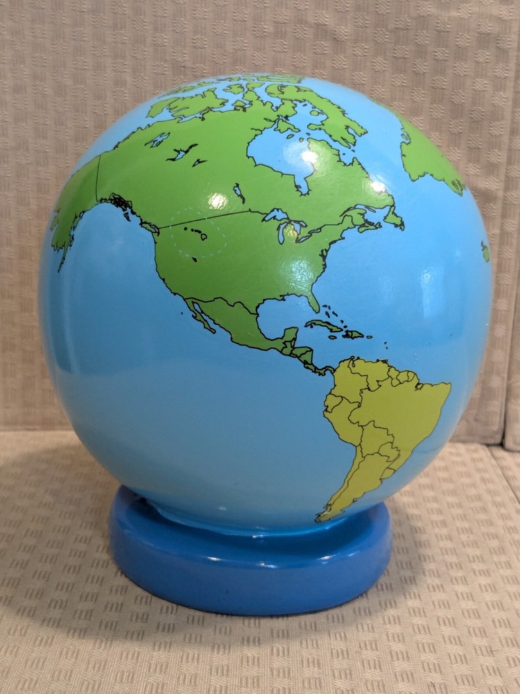 2011 World Map Globe Ceramic COIN BANK