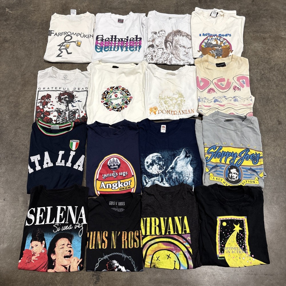 T Shirt Lot of 16 Vintage 90s 80s 00s Pop Culture Beer, Band, Grateful Dead