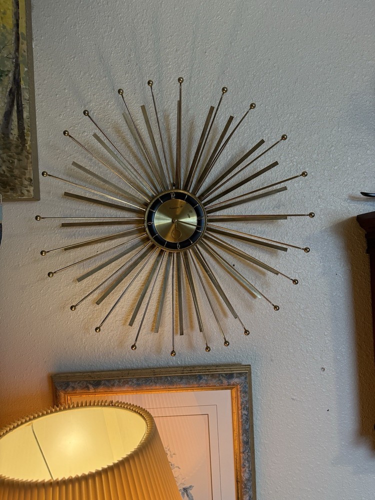 Vintage MCM Forestville 25in. Sunshine Clock