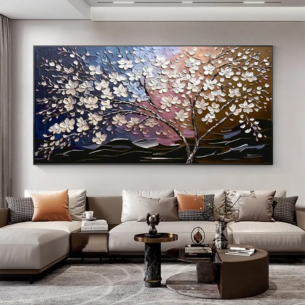 Plum Flower Hand Painted Painting Large Modern Art Colorful Home Decor Wall Art