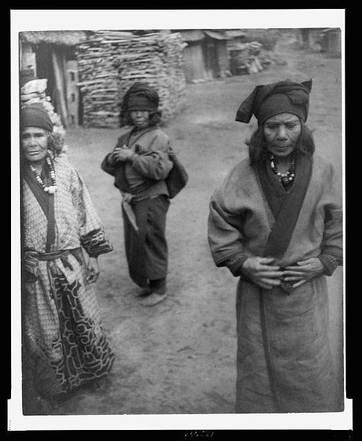 Ainu Women & Child,wife of Penri II,Village Street,Japan,Arnold Genthe,1908