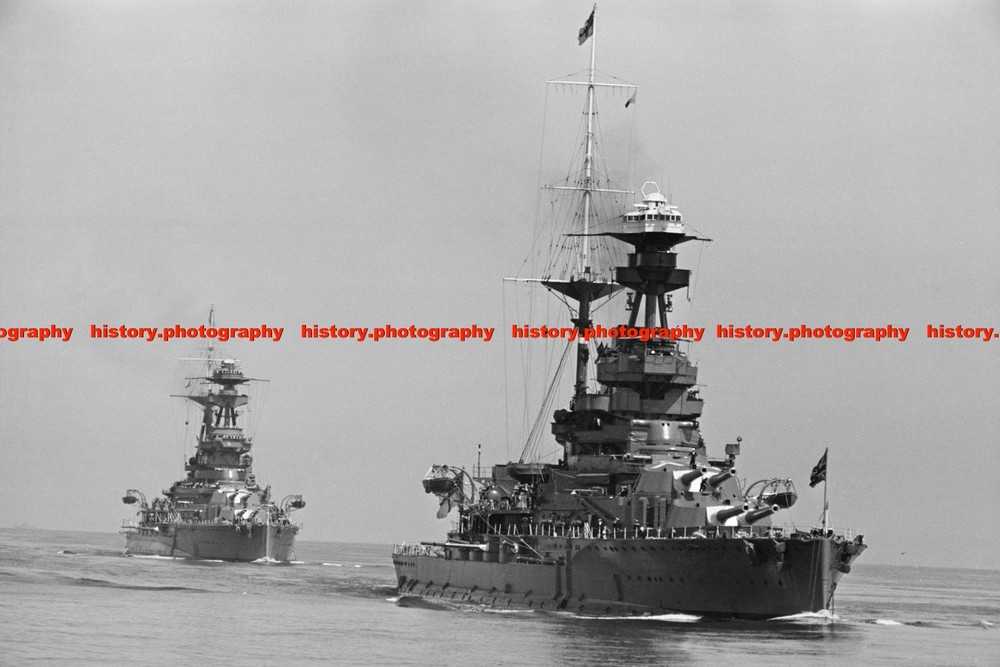 F010252 HMS Revenge and HMS Ramillies British battleships Portsmouth 1938