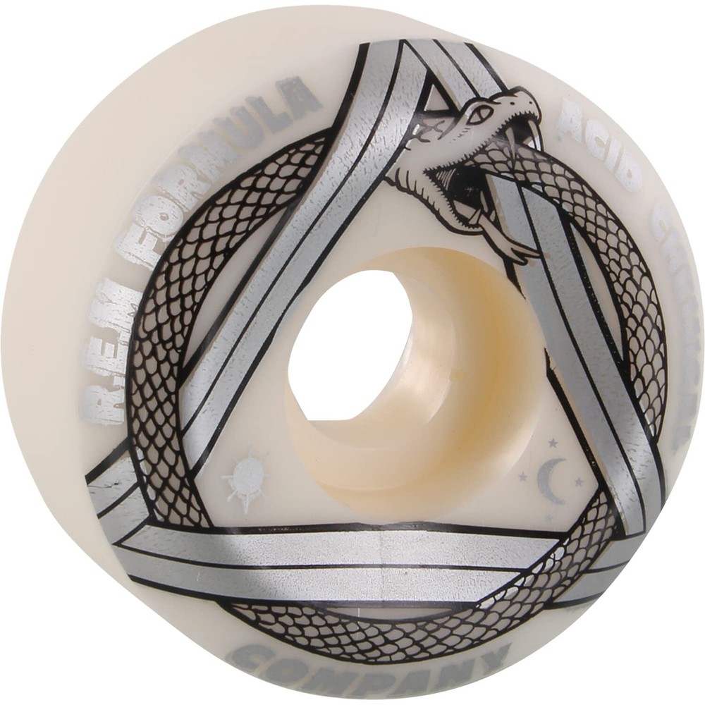 Acid Rem Serpent Sidecut 55mm 101a White/Silver Skateboard Wheels (Set of 4)