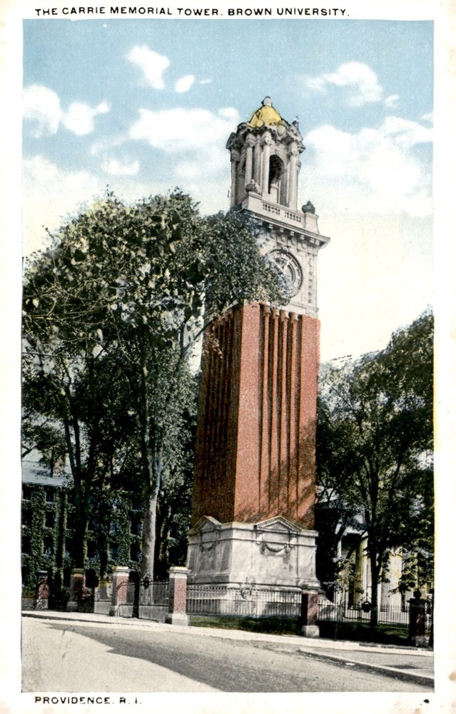 Carrie Memorial Tower, Brown University, Providence, RI Postcard