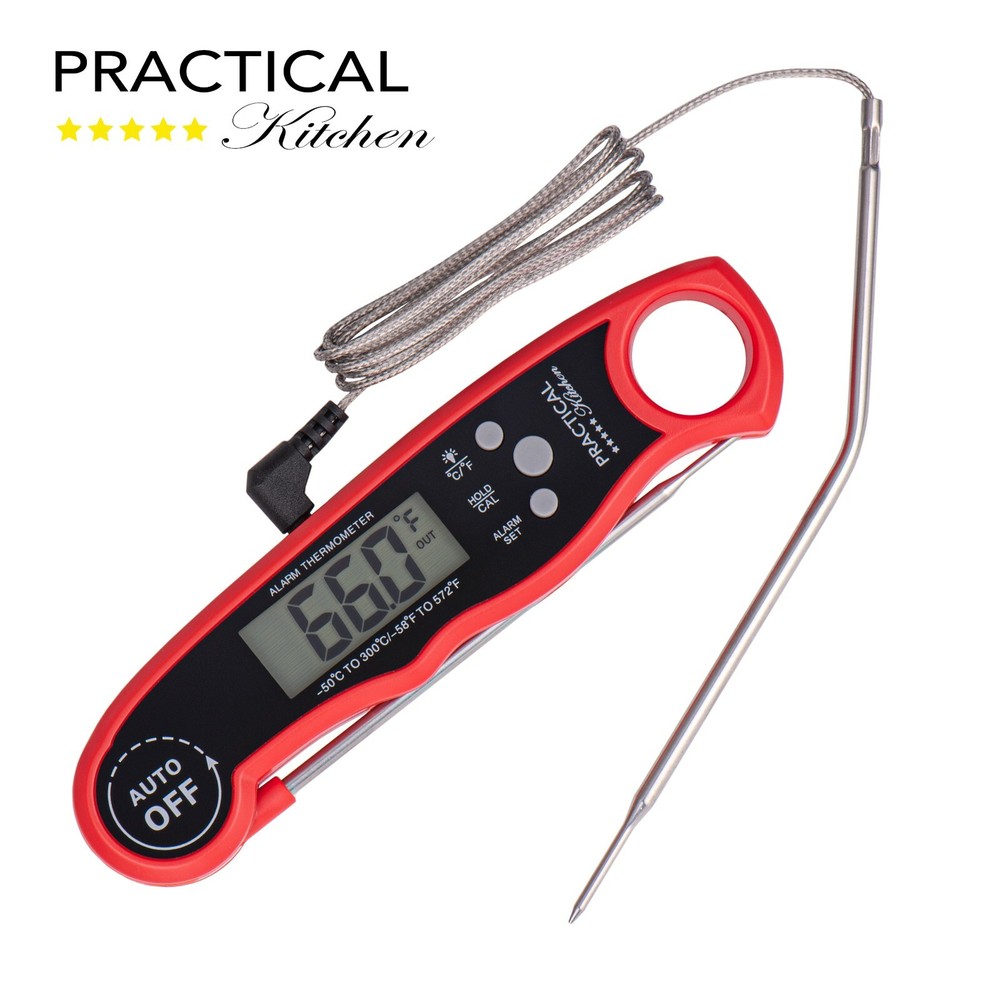 Dual Probe Instant Read Digital Alarm Thermometer BBQ Grill Meat Food Oven Spot
