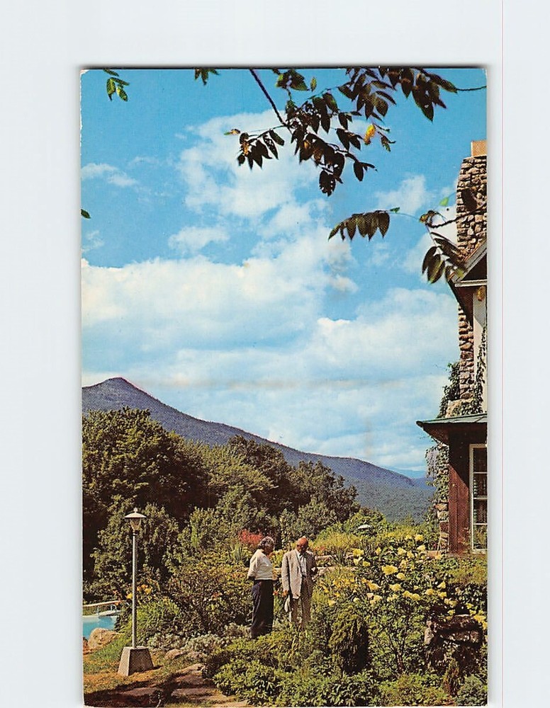 Postcard Terrace Garden Bald Hill Grand View Lodge Conway NH USA