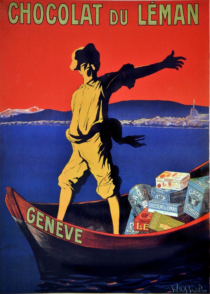 Chocolat du L����_ma Geneve Ad Decorative Poster. Home Graphic Art Design 3931