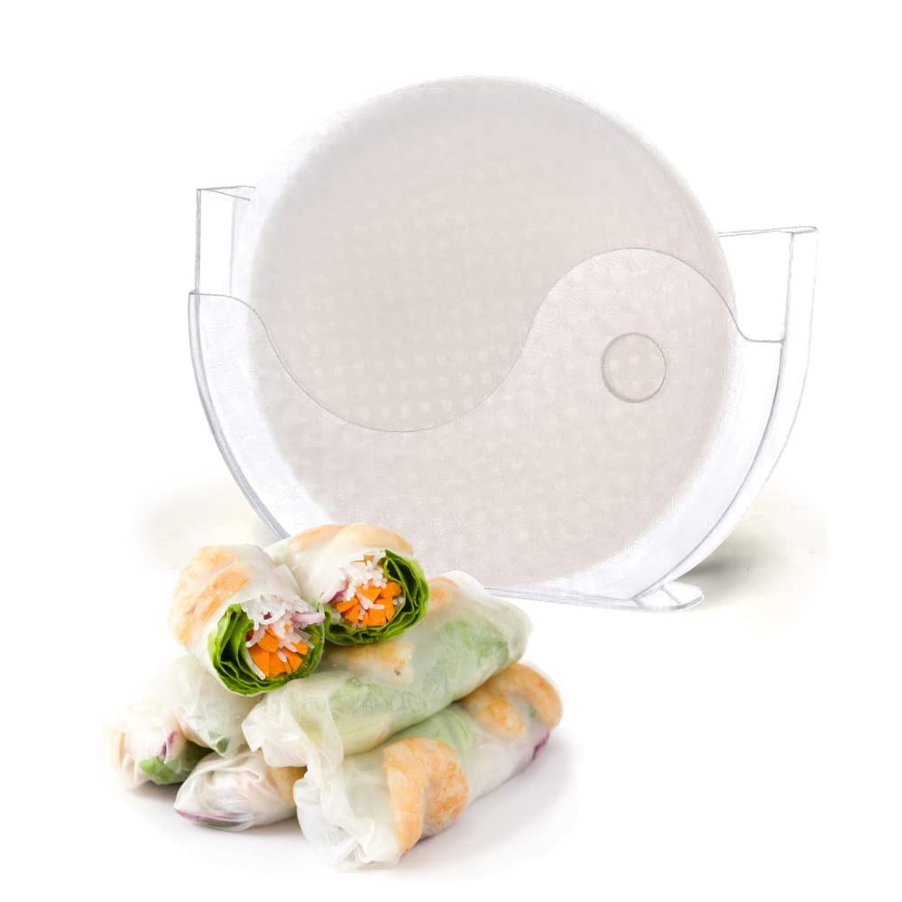 Rice Paper Water Bowl with Side Pocker Holder for Rice Paper Wrappers for Spr...