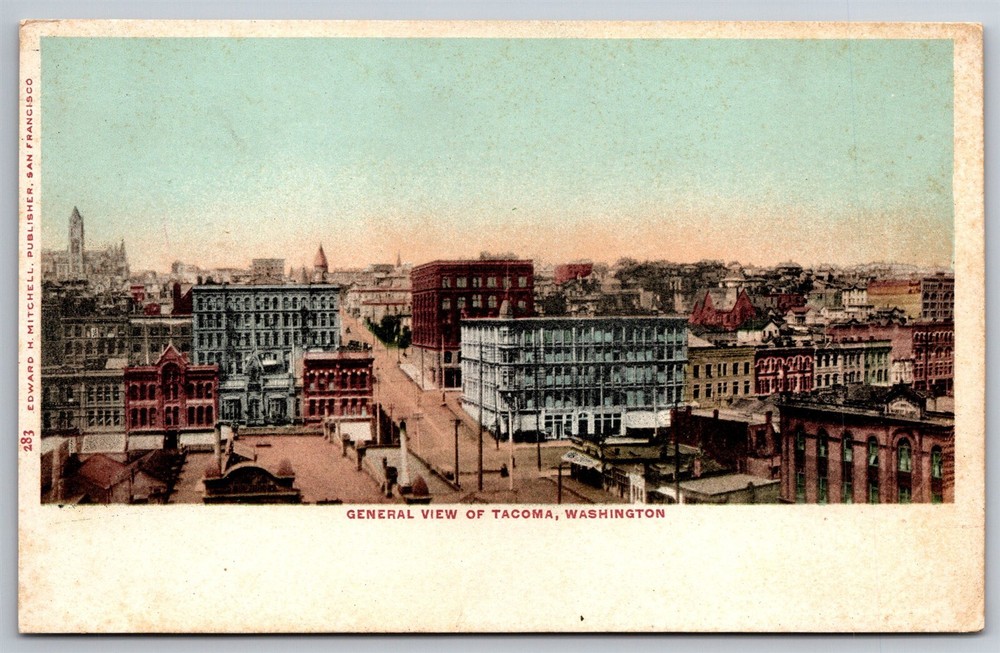 General Birdseye View Of Tacoma WA Downtown Pre C1907 Postcard W18