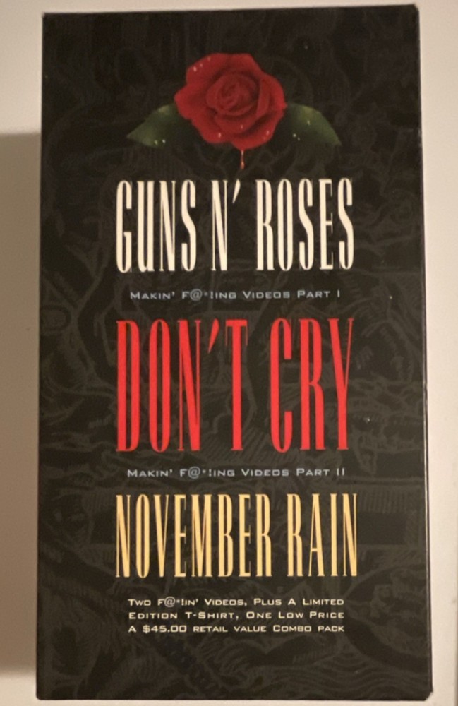 Guns N' Roses VHS Combo Pack “Don't Cry / November Rain” Geffen Home Video