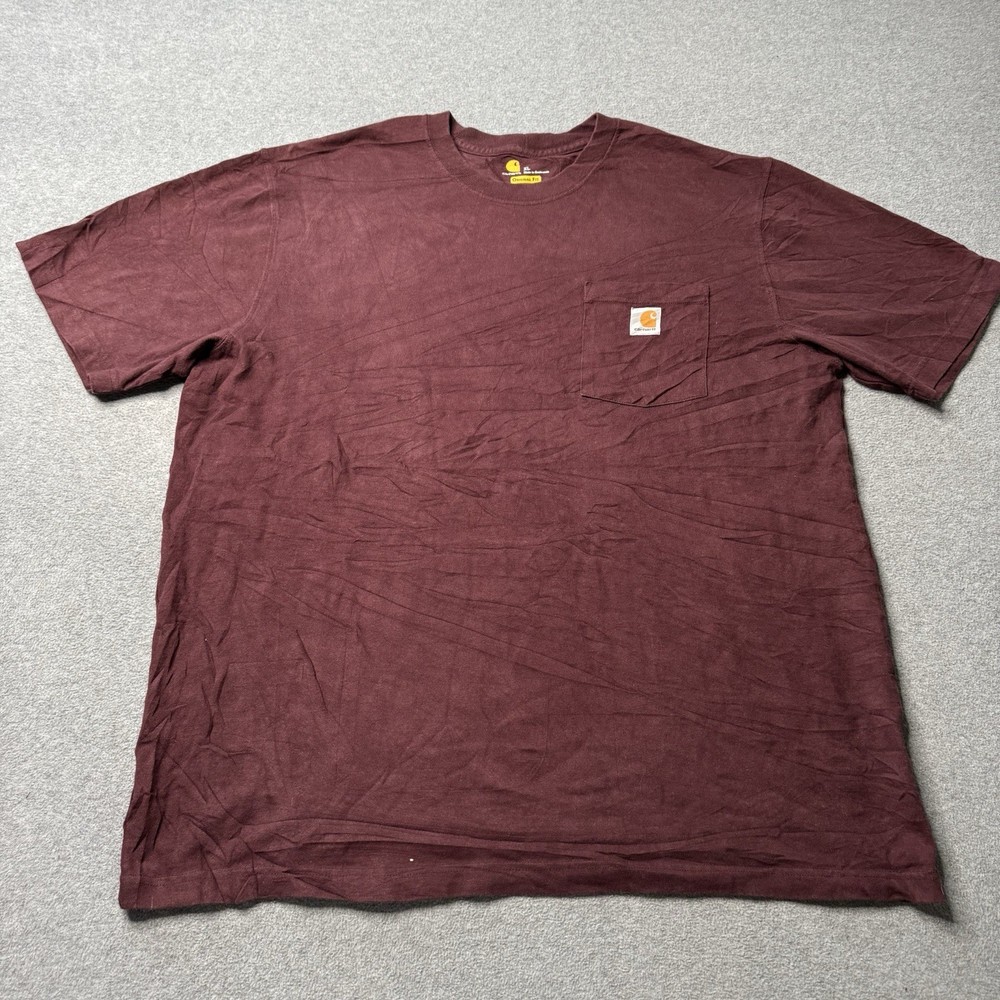Carhartt Shirt Mens XL Red Logo Workwear Utility Construction Original Fit