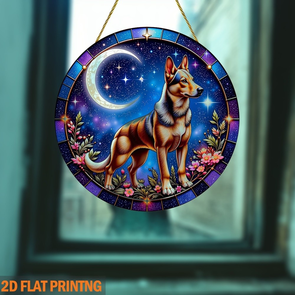 8x8 Starry Garden Floral Celestial Suncatcher Holiday Decor