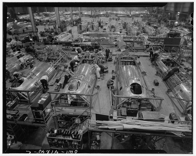Seattle Washington Boeing Aircraft Plant 1940s Bomber Assembly Line Factory