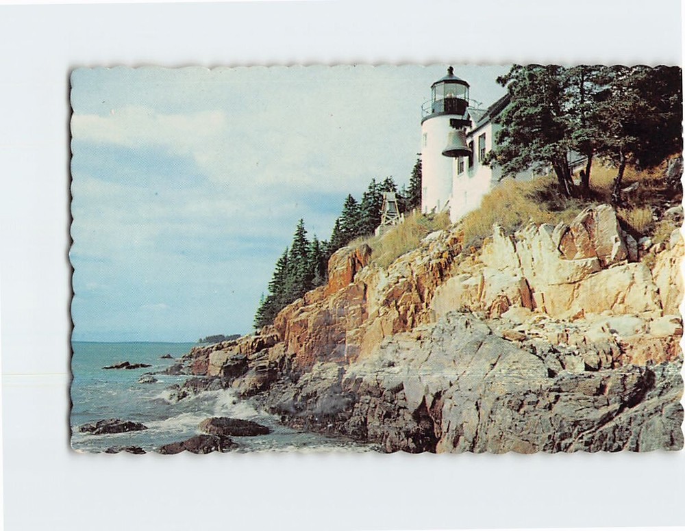 Postcard Bass Harbor Head Light on Mt. Desert Island McKinley Bass Harbor ME USA