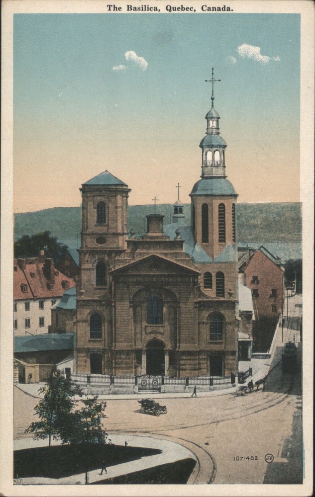 Quebec, Canada The Basilica, QC Original Vintage Postcard