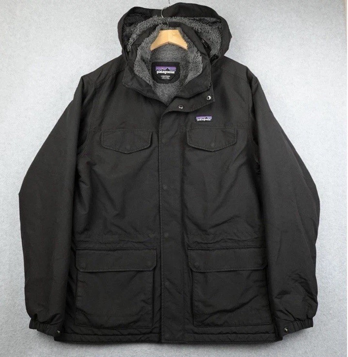 Patagonia Isthmus Parka Sherpa Lined Black Men’s Large Full Zip