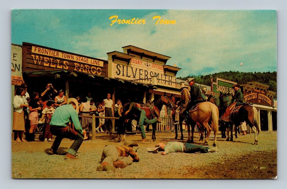 Vintage Frontier Town Adirondacks Dalton Gang Postcard by Dexter Press