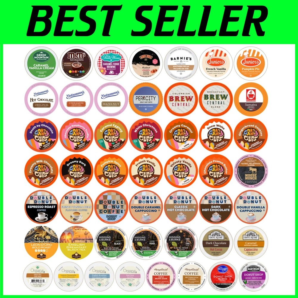 50ct Variety Pack Coffee Tea Hot Chocolate Keurig K Cups