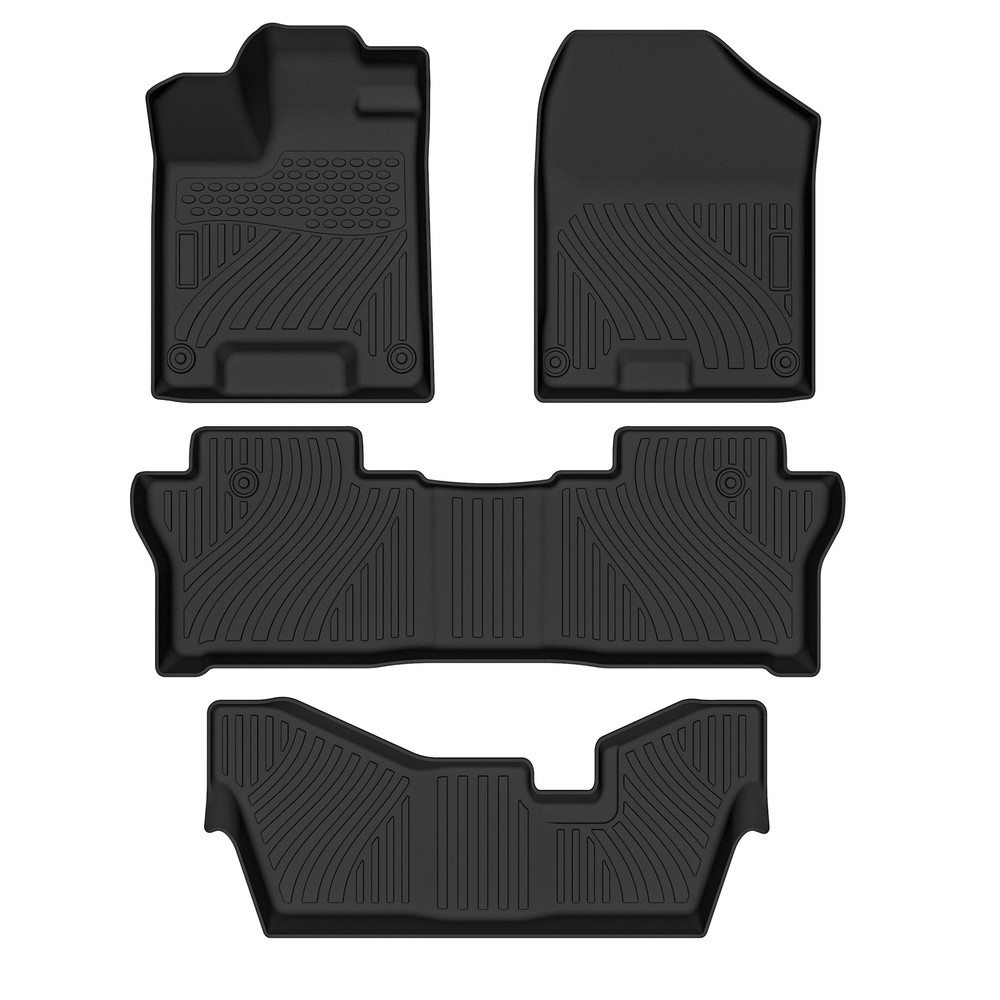 TPE 4PC Floor Mat Liner Fit for Honda Pilot 2016-2022 7-Seat All-Season Protection