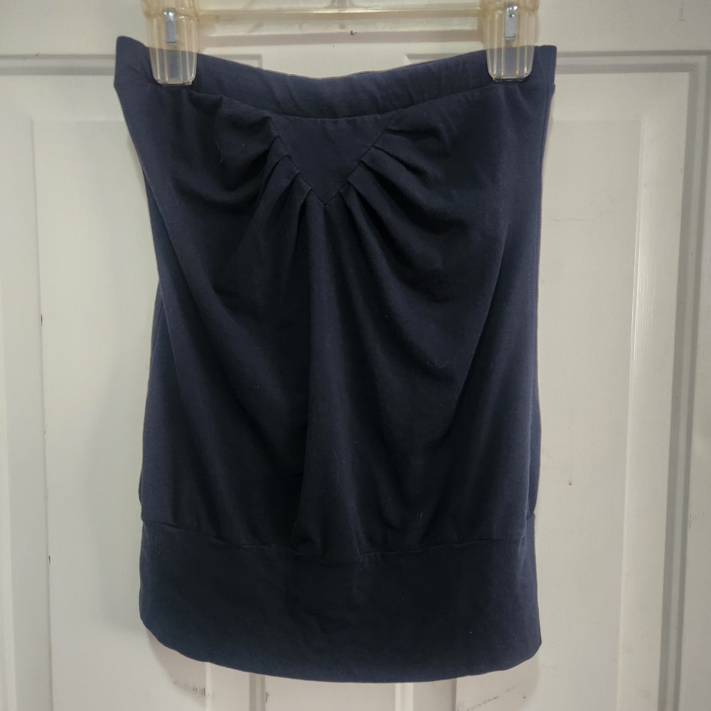 Vintage Y2K 5-7-9 Womens Strapless Top Small Black 1 Owner EUC Cute Shirt Goth S