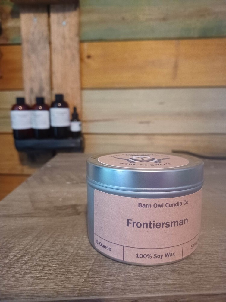Frontiersman Western Soy Candle 8oz Handmade Poured w/ All Natural Soy Wax | Man