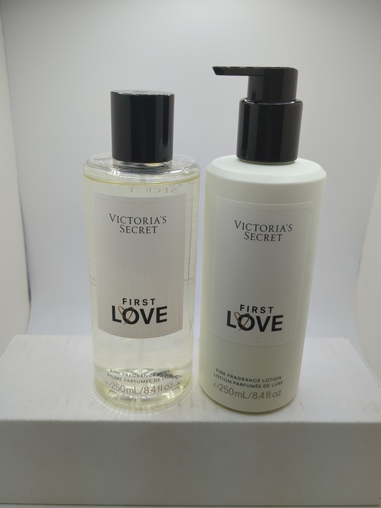 VICTORIAS SECRET FIRST LOVE FRAGRANCE  MIST & LOTION 8.4 oz SET