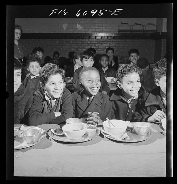 Photo:New York New York 1942 Black Children Eating Lunch Community Center